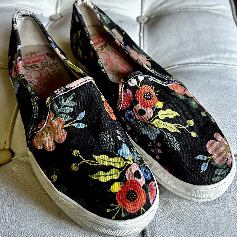 Rifle paper/ Keds sneakers slip on floral print sz 7.5 good condition